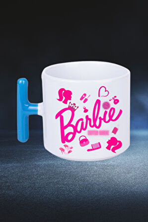 Enter Mode Barbie Baskılı T Saplı Kupa Bardak Porselen Çay Kahve Fincanı