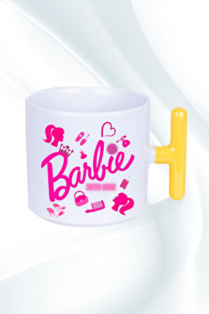 Enter Mode Barbie Baskılı T Saplı Kupa Bardak Porselen Çay Kahve Fincanı