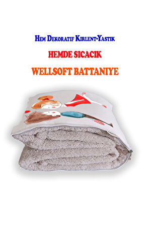 Love 2 Tv Battaniyeli Opsiyonel Dekoratif Hediye Yastık