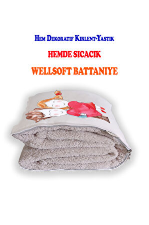 Love 3 Tv Battaniyeli Opsiyonel Dekoratif Hediye Yastık