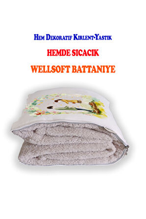 Buluşma Tv Battaniyeli Opsiyonel Dekoratif Hediye Yastık