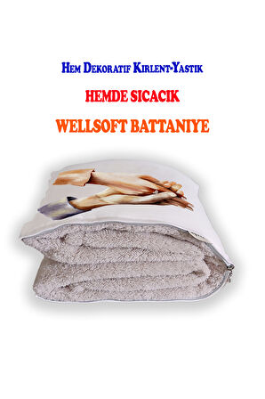 Buluşma 1 Tv Battaniyeli Opsiyonel Dekoratif Hediye Yastık