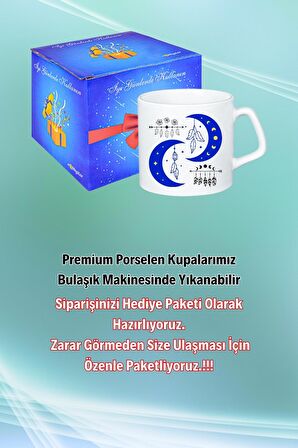 Zodyak Düş Kapanı Baskılı Afilli Kupa Bardak Çay Kahve Fincanı