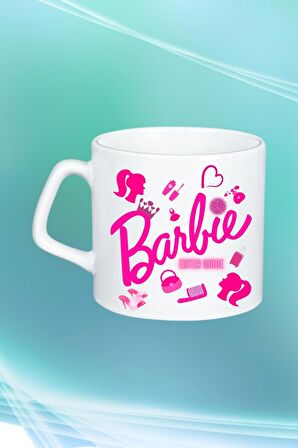 Barbie Enter Mode Baskılı Afilli Kupa Bardak Çay Kahve Fincanı