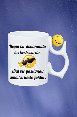 Komik Sözler Emoji Baskılı Smile Emoji Toplu Kupa Bardak Çay Kahve Fincanı