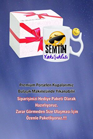 Semtin Yakışıklısı Baskılı Smile Emoji Toplu Kupa Bardak Çay Kahve Fincanı