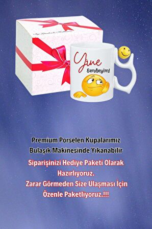 Yine Sendeyim Emoji Baskılı Smile Emoji Toplu Kupa Bardak Çay Kahve Fincanı