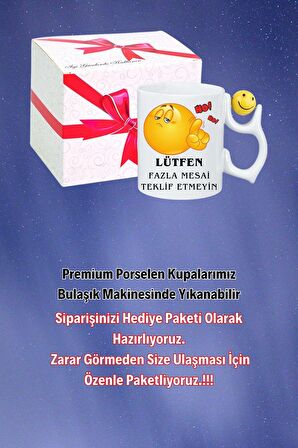 Mesai Sevmeyen Emoji Baskılı Smile Emoji Toplu Kupa Bardak Çay Kahve Fincanı