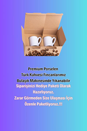 Sevgililer Günü Kalpli Eros Baskılı 2’li Türk Kahvesi Fincanı Hediye Seti