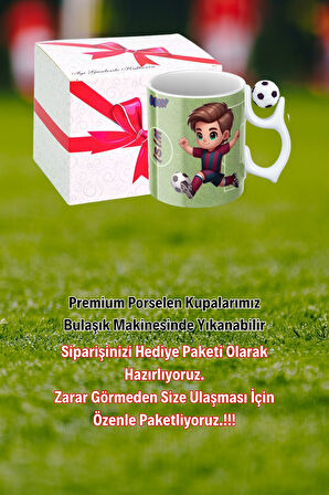 Siyah Beyaz Futbol Toplu Bordo Mavi Forma Oyunculu Taraftar İsimli Baskılı Kupa Bardak