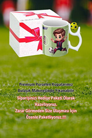 Sarı Lacivert Futbol Toplu Bordo Mavi Forma Oyunculu Taraftar İsimli Baskılı Kupa Bardak