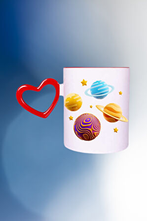 Renkli Galaxy Baskılı Kupa Bardak Çay Kahve Fincanı