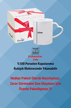 Basketboll Temalı Basket Sever Kalpli Kulp Kupa Bardak Çay Kahve Fincanı-4