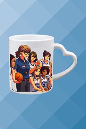 Basketboll Temalı Basket Koçu Coach Kalpli Kulp Kupa Bardak Çay Kahve Fincanı