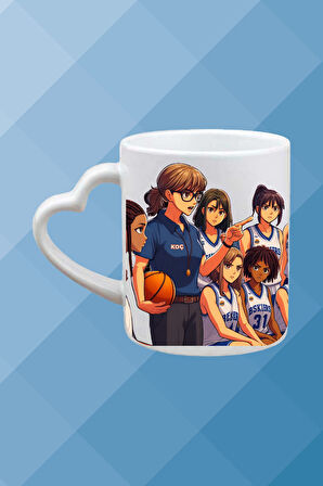 Basketboll Temalı Basket Koçu Coach Kalpli Kulp Kupa Bardak Çay Kahve Fincanı