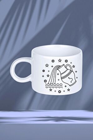 Kova Burcu Zodyak Baskılı Motto Kupa Bardak Çay Kahve Fincanı