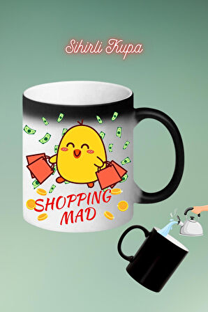 Shoping Mad Ponçik Civciv Baskılı Sihirli Kupa Bardak Çay Kahve Fincanı