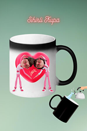 Sevgiliye Supriz Love Baskılı Sihirli Kupa Bardak Çay Kahve Fincanı