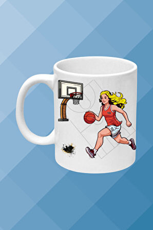 Basketboll Temalı Basket Sever Kupa Bardak Çay Kahve Fincanı Kadın Oyunculu-11