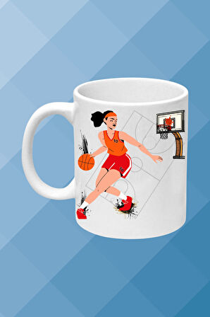 Basketboll Temalı Basket Sever Kupa Bardak Çay Kahve Fincanı Kadın Oyunculu-13