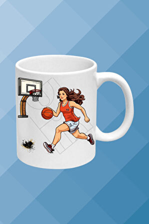 Basketboll Temalı Basket Sever Kupa Bardak Çay Kahve Fincanı Kadın Oyunculu-14
