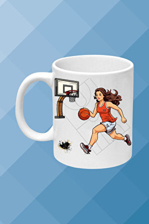 Basketboll Temalı Basket Sever Kupa Bardak Çay Kahve Fincanı Kadın Oyunculu-14