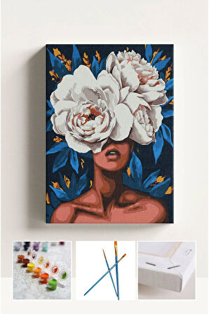 Sayılarla Boyama Çerçeveli Hobi Seti Numaralı Tuval Fırça Boya Dahil Kasnaklı 40X50 Cm