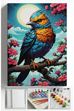 Sayılarla Boyama Kasnaklı Tablo Seti Fırça Boya Dahil 40x50