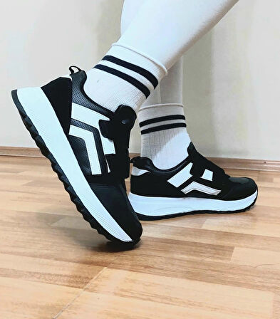  Sneaker Spor Ayakkabısı Konforlu Hava Alan Esnek Cırtlı Kaliteli Ortapedik Kullanışlı Kaymaz Taban