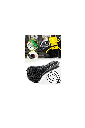 1000 Adet Kablo Bağı Plastik Cırt Kelepçe 4.8X200 mm 20cm Siyah