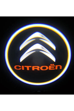 Citroen ile Uyumlu Yeni Nesil Pilli Yapıştırmalı Led Işıklı Çift Sensörlü Kapı Altı Logo