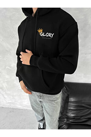 Göğüs Baskı Detaylı Kapüşonlu SweatShirt