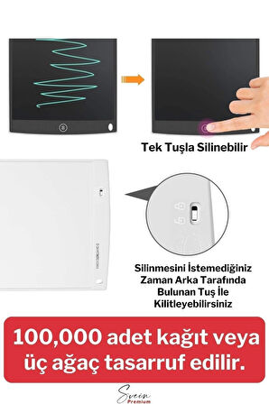 8,5 Inç Writing Lcd Grafik Dijital Kalemli Çizim Tableti Silinebilir Not Yazma Eğitim Yazı Tahtası