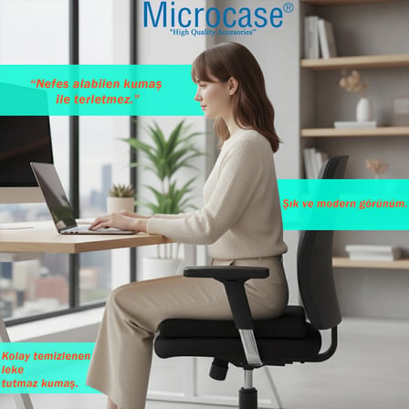 Microcase Araç ve Ofis için Terletmez Ergonomik İpli Oturma Minderi 43 x 40 x 4cm AL5382