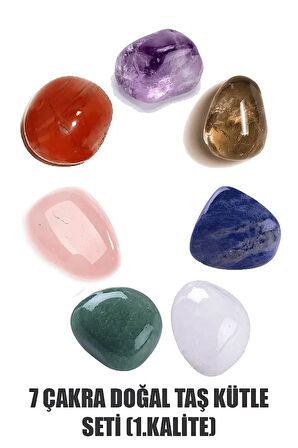 Sertifikalı 7'li Doğal Taş Kütle Çakra Setisertifikalı Pembe Kuvars Taşı 7 Çakra Bileklik - Akik Kap