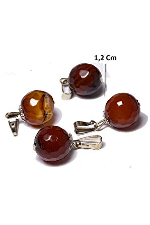 Sertifikalı Yemen Akik Taşı Doğal Taş Kolye - Elmas Kesim