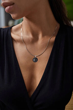 Sertifikalı Doğal Volkanik Tüf Lav Taşı Kolye