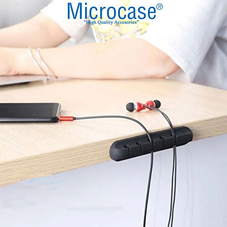 Microcase Kendinden Yapışkanlı 5 Yuvalı Kablo Sabitleyici Düzenleyici Çok Amaçlı Kablo Toparlayıcı Klips - SİYAH AL4555 2 Adet