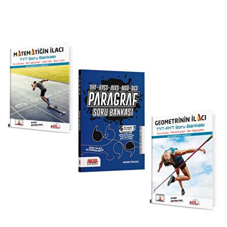 Acil Geometri ve Matematigin İlacı ile AKM Paragraf Soru Bankası Seti 3 Kitap
