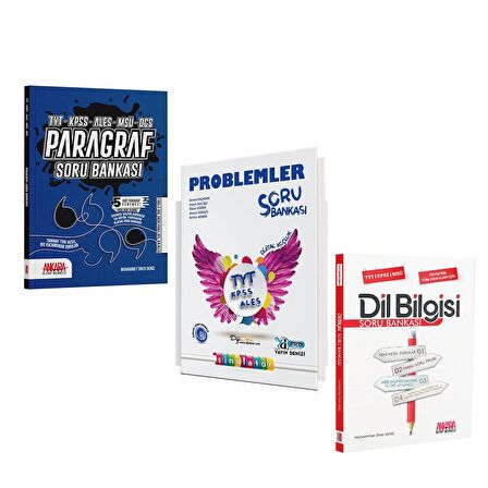 Ankara Kitap Merkezi Dil Bilgisi Paragraf ve Yayın Denizi Problemler Soru Bankası Seti 3 Kitap