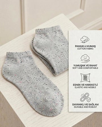 10'lu Ekonomik Paket Nopeli Kısa Patik Çorap Set