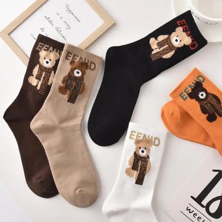 5'li Renkli Desenli Eğlenceli Çorap Set