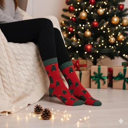 5'li Yılbaşı Christmas Desenli Kutulu Soket Çorap Set