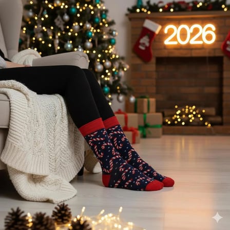 5'li Yılbaşı Christmas Desenli Kutulu Soket Çorap Set
