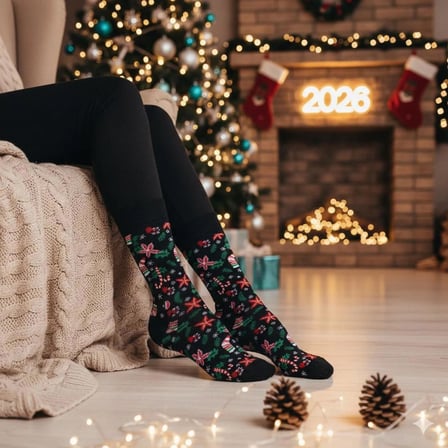 5'li Yılbaşı Christmas Desenli Kutulu Soket Çorap Set