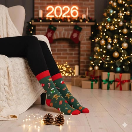 5'li Yılbaşı Christmas Desenli Kutulu Soket Çorap Set