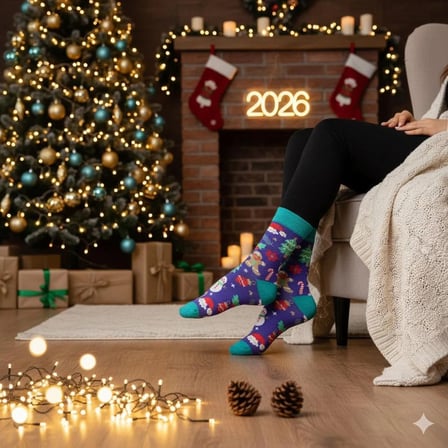 5'li Yılbaşı Christmas Desenli Kutulu Soket Çorap Set