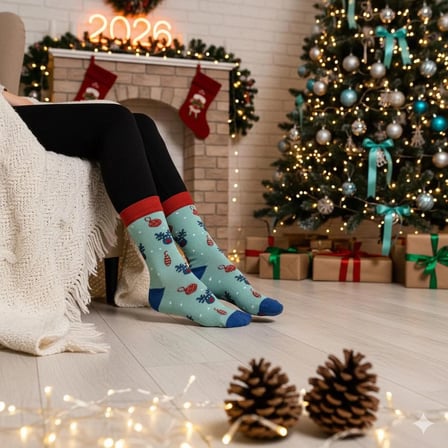 5'li Yılbaşı Christmas Desenli Kutulu Soket Çorap Set