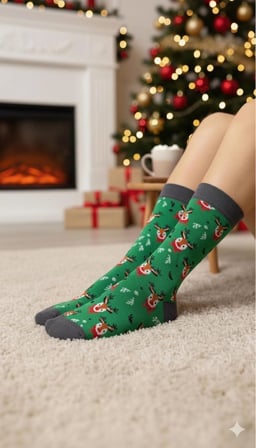 5'li Yılbaşı Christmas Desenli Kutulu Soket Çorap Set