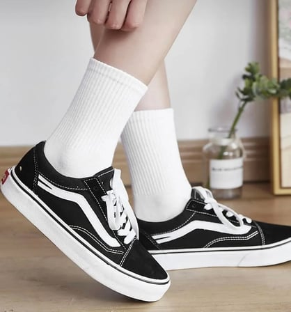 6'lı Ekonomik Paket Düz Kolej Tenis Çorap Set